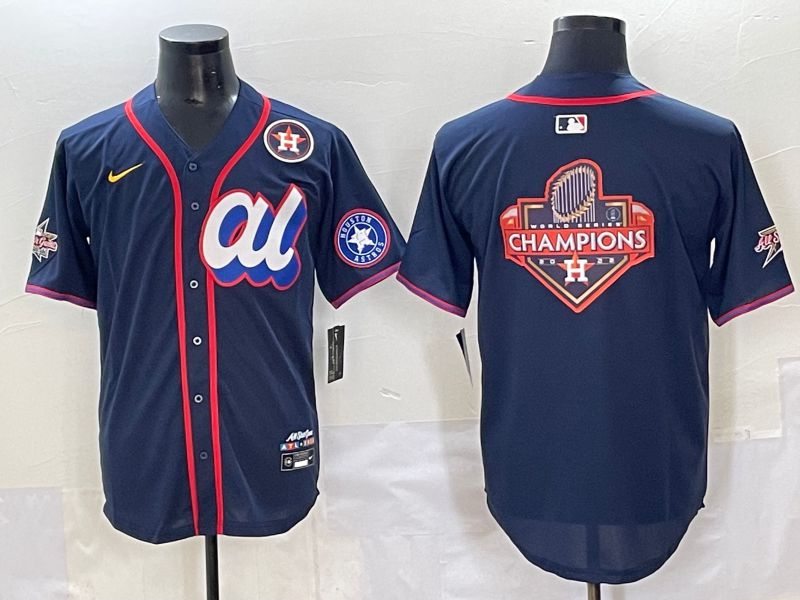 Men 2025 Houston Astros Blank Drak Blue All star Nike MLB Jersey style 9->houston astros->MLB Jersey